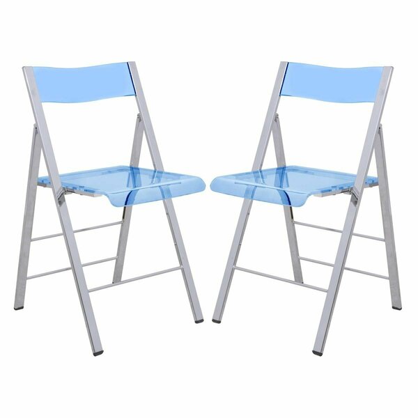 Kd Americana 30 x 17.75 x 16.5 in. Menno Modern Acrylic Folding Chair, Blue, 2PK KD3039923